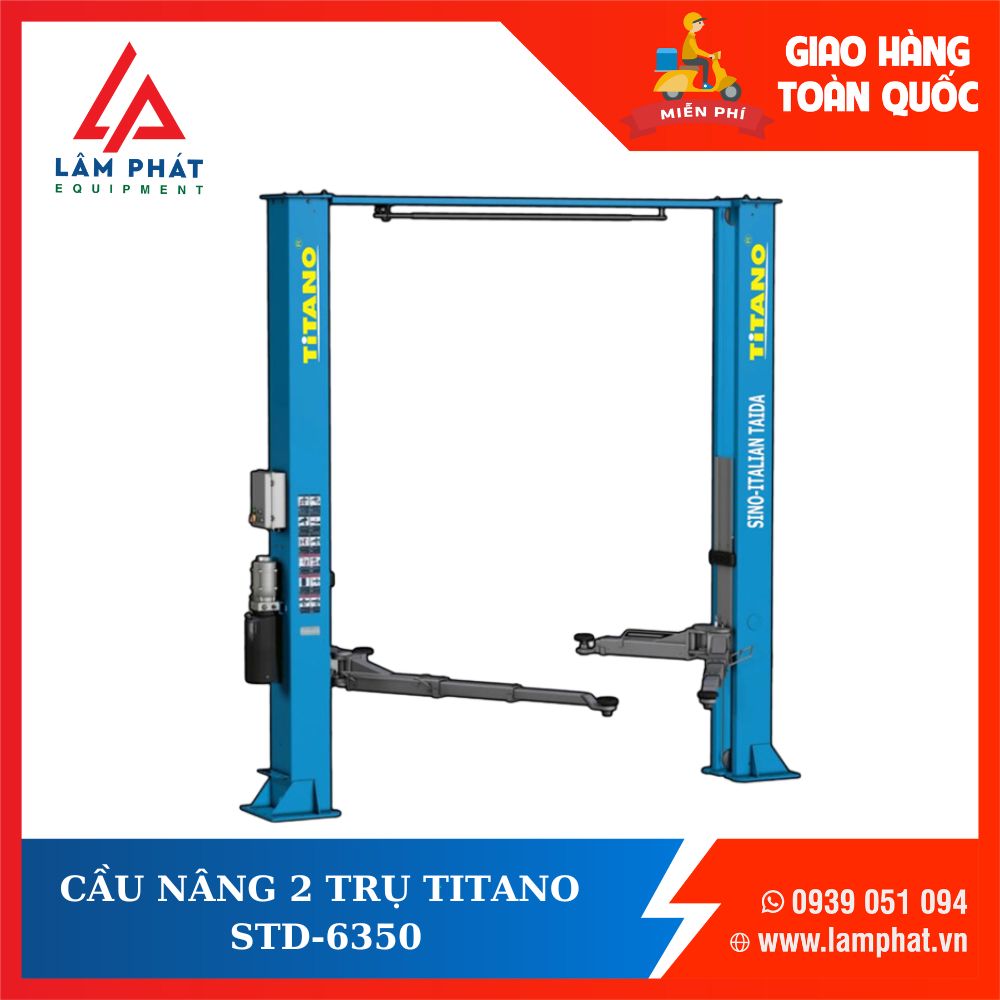 CẦU NÂNG Ô TÔ 2 TRỤ 5 TẤN TITANO STD-6350