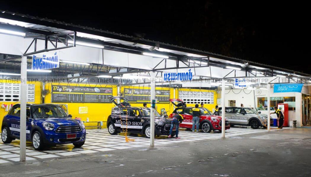 thiết kế tiệm rửa xe - khu vực rửa xe