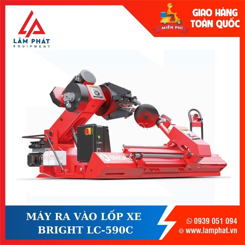 Máy tháo vỏ xe, ra vào lốp xe tay ga, xe máy, ô tô, xe tải BRIGHT LC-590C Công nghệ ITALY