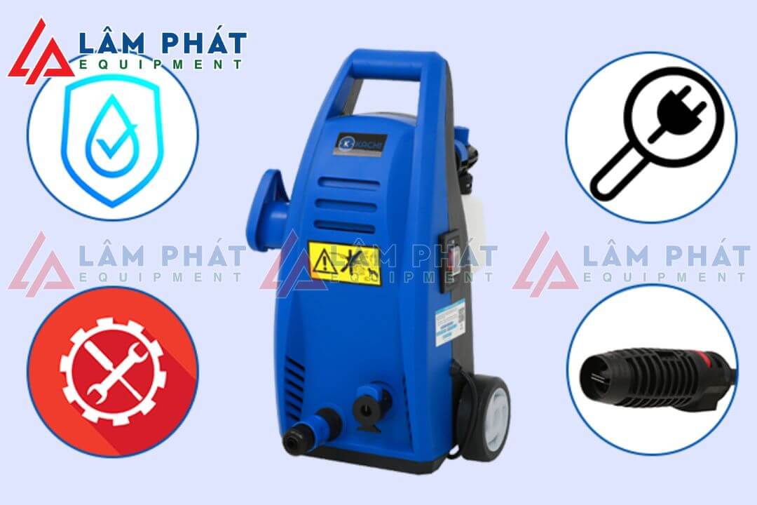 thực hiện các bước kiểm tra máy rửa xe