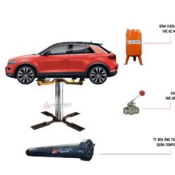 cầu nâng 1 trụ mặt bàn chữ X mẫu mới