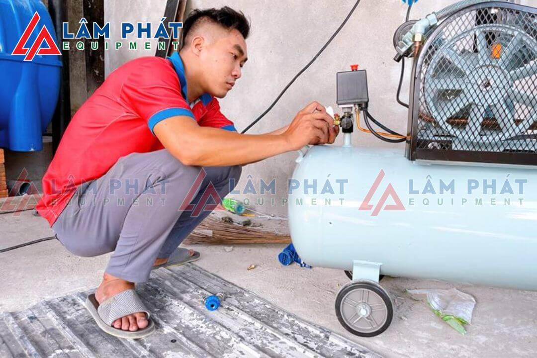 Đấu nối nguồn điện cho máy nén khí