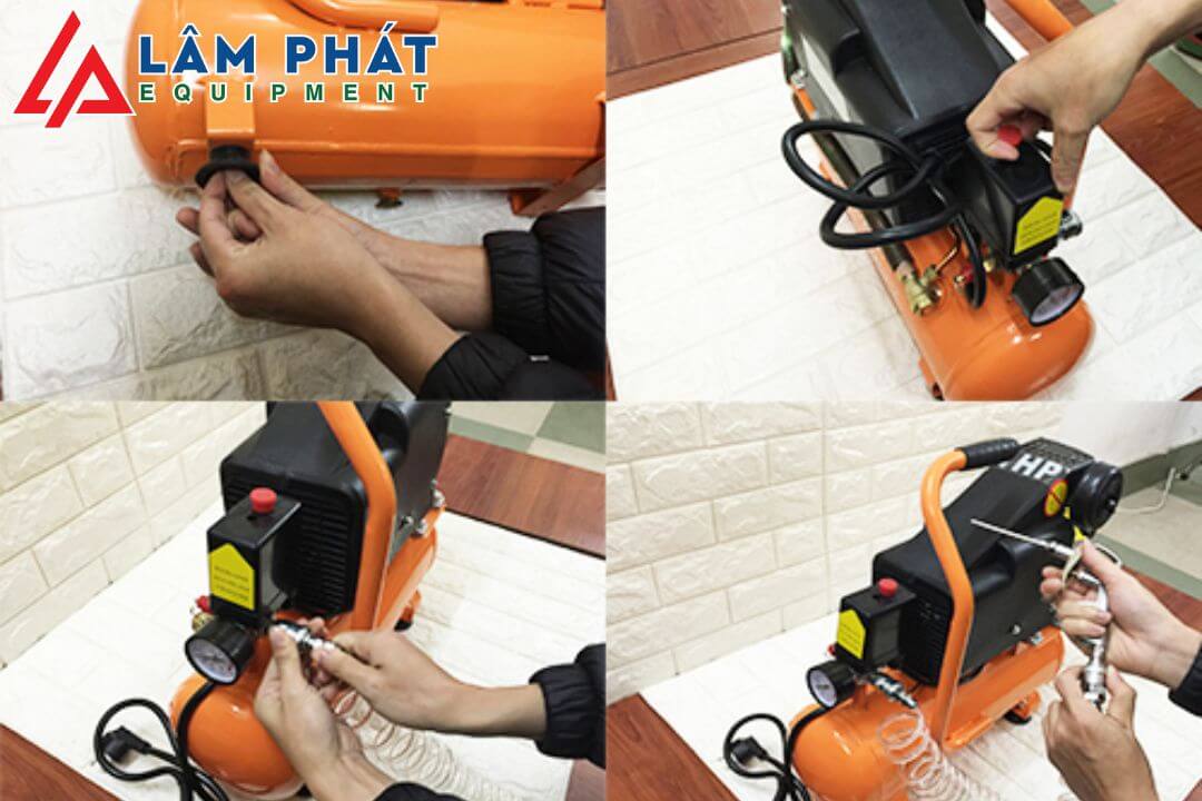 sử dụng máy nén khí xách tay
