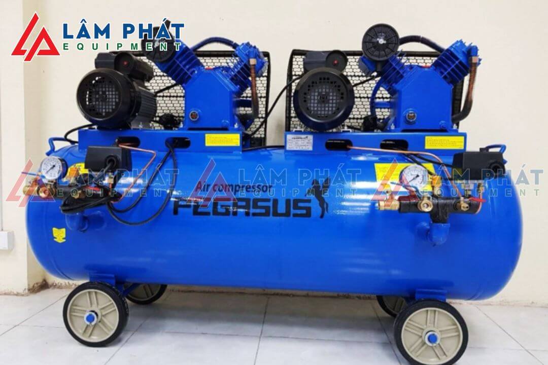 Máy nén khí Pegasus 230L 2 đầu với tốc độ nén khí vượt trội