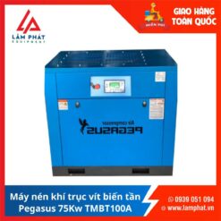 Máy nén khí trục vít biến tần Pegasus 75Kw TMBT100A