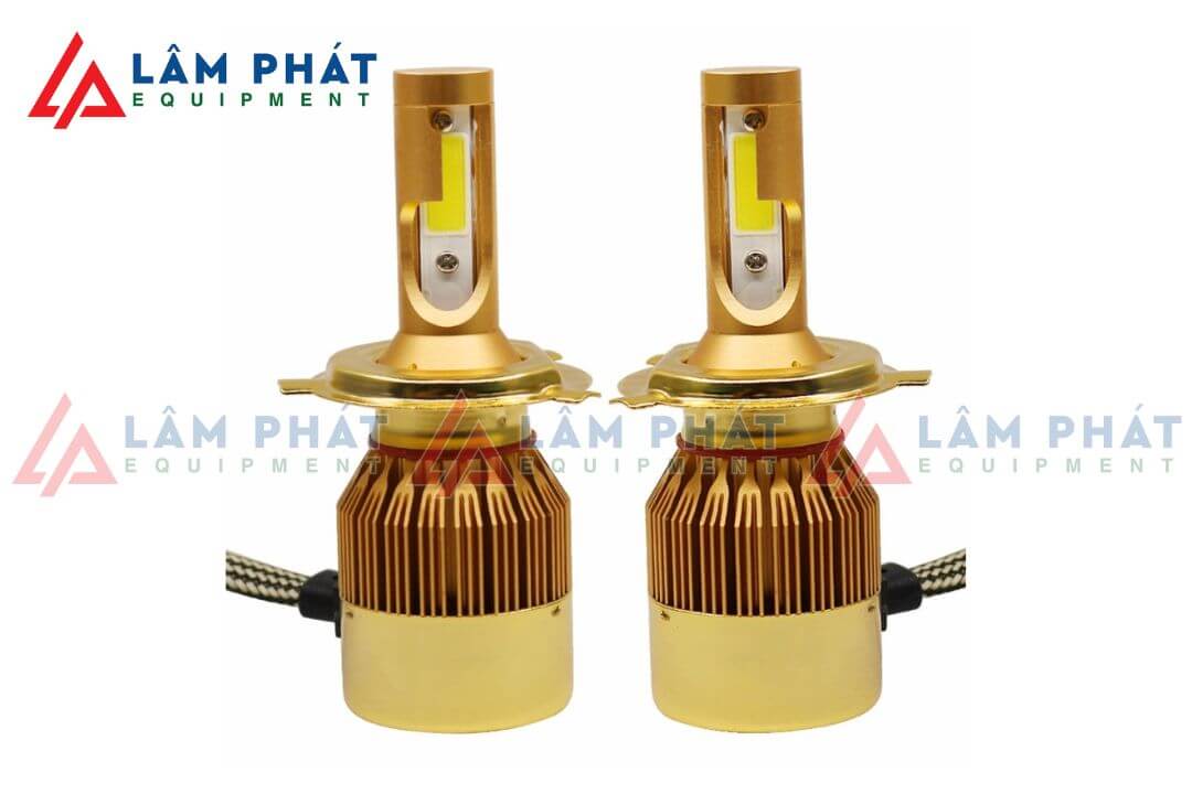 Đèn Led xe máy Cos vàng pha trắng